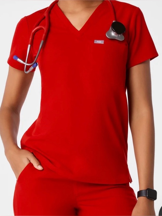 Figs Tops - Figs Catarina Scrub Top Pop red size small s
